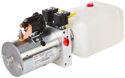 4-Way DC Hydraulic Power Unit With 12V Motor And Built-In Pump For Trucks And Trailers, Compact 0.75 Gallon Poly Reservoir