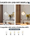 Mid Century Modern 1 Light Globe Pendant Chandelier In Brushed Gold With White Glass Ball For Kitchen Island display