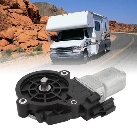 Straight Shooter Type One Level Two Ev Charging Adapter With 32 Amp Ip54 Weather Shield And Heavy Duty Rv Step Motor Replacement Kit Fits Kwikee And Lippert Camper Trailers No Sweat Install For Weekend Getaways, black motor with rugged casing.