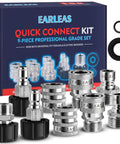 Pressure Washer Quick Connect Kit with 9-Piece Stainless Steel Adapters and Garden Hose Fittings, packaging view