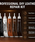 Top Shelf Brown Leather Repair Kit For Couches Car Seats And Furniture Featuring No Sweat Diy Instructions with five color tubes.