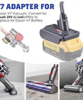 V7 Vacuum Adapter Kit For DeWalt 20V Battery with Dyson V7 Cordless Stick Vacuum illustrations