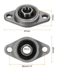 Four Pack KFL08 Flanged Pillow Block Bearings with 8mm Bore in Zinc Alloy Housing Self Aligning Flange Mounted Bearings dimensions