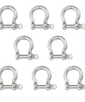 No Sweat Marine Ready 316 Stainless Steel Screw Pin Bow Shackles set, 3/16 Inch size for marine rigging and secure connections.