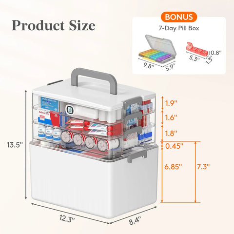 Hella Spacious Four Tier Medicine Cabinet Organizer Stands Extra Tall For Knockout Bottle Storage And Keeps Pills Neatly Organized In Any Bathroom Setup With Multi Level Shelving, visible size dimensions.