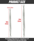 Heavy Duty Universal Automotive Ground Strap Kit Featuring Five Tough Braided Copper Grounding Cables, showing sizes and dimensions.