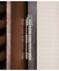Door Saver Hinge Pin Stop for Three Inch to Four and a Half Inch Residential Hinges Satin Nickel Finish by Nuk3y installed on door