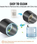Top Notch Water Distiller With 750 Watt Heater Makes Hella Pure Water For Home Use And CPAP Devices shows easy cleaning process with citric acid.