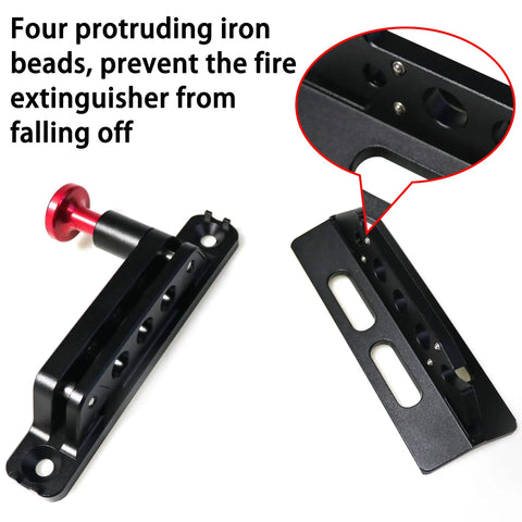 Adjustable Roll Bar Fire Extinguisher Mount Holder for Jeep Wrangler TJ JK JL JKU and UTV Polaris RZR, iron beads detail