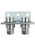 Front view of Heavy Duty Half Inch NPT Hydraulic Quick Release Coupling With Double Breakaway Bracket For Agricultural Push Pull Hydraulic Couplers TL39-B Style Built To Last Farm Grade Quick Disconnect