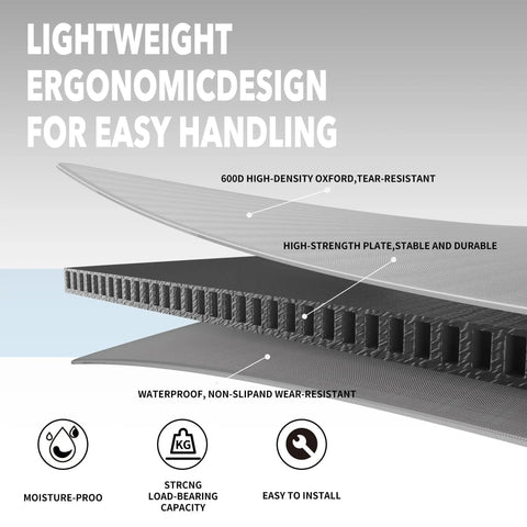 Queen Size Bunkie Board Foundation Heavy Duty Mattress Support Platform showing ergonomic design, high-density material, and stability features.