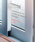 Two Pack Sliding Door Lock Kit For Child Safety And Home Security Sliding Glass Door Lock For Kids installed on a glass door.