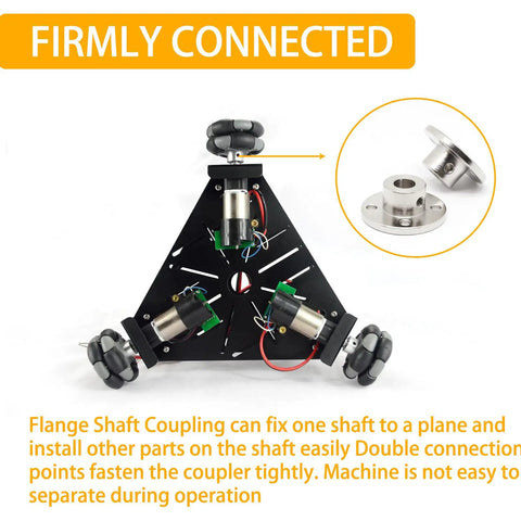 4 Piece 8mm Rigid Flange Shaft Coupling Kit with Set Screws in robotic setup illustrating connection stability.