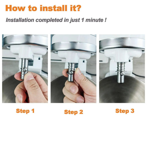 Installation steps for Spring And Washer Kit For KitchenAid Stand Mixer Replacement Parts Upgrade Pack to reduce wear and restore tension.