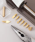 Eight Piece Copper 3D Printer Smoothing Tool Kit With Gold Tips And Connector Pro Grade Finishing Set For Precise Smooth Surfaces On PLA And ABS