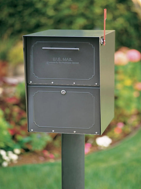 Oasis Classic Locking Post Mount Mailbox Built Tough With Heavy Duty Galvanized Steel Exterior Weatherproof Seal Graphite Bronze