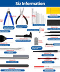 40 Piece Model Tools Kit For Gundam Building And Repair with labeled nippers, cutters, tweezers, sanding sticks, and air blower.