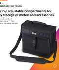TA91 Rugged Carrying Pouch With Adjustable Shoulder Strap, Compact Organizer For Meters And Accessories shown with compartments