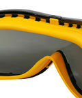 Close-up of Concealer Smoke Anti Fog Dual Mold Safety Goggles with ToughCoat Scratch Resistant Lens and soft dual injected rubber seal.