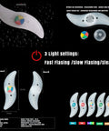 Colorful LED Bike Wheel Lights Set, 5 Pack Waterproof Spoke Lights With Easy Install, 3 Modes display.