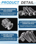 Rock Solid Clear Acrylic Bolts And Hex Nut Kit M4 X 6Mm Plastic Machine Screws showing countersunk heads and clear acrylic material.