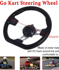 Brake And Throttle Pedal Kit With 71 Inch Cable And 270mm Steering Wheel For Go Karts And Drift Trikes, steering wheel shown