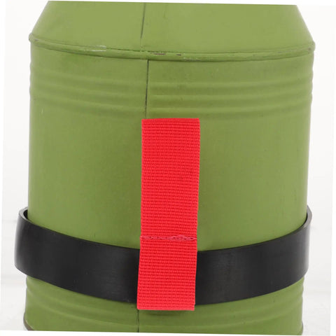 Scuba Tank Strap Holder With Quick Release For Easy Attachment And Transport, Red Dive Gear Accessory, durable rubber on green tank