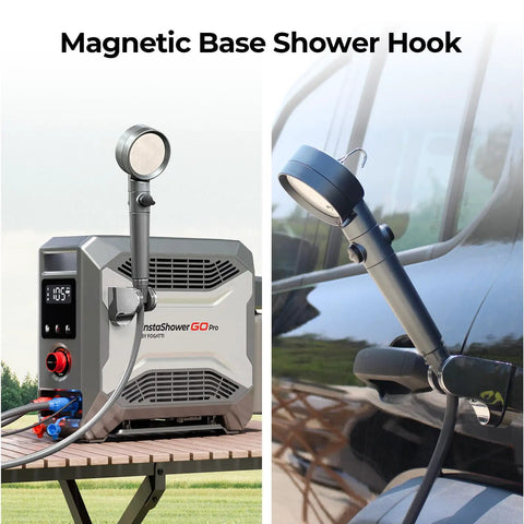 InstaShower GO Pro Portable Propane Hot Shower System With 22000 BTU Instant Water Heater 5000mAh Built In Battery 12V Pump