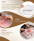 Step-by-step use of 1000 Sheets Nail Dust Collector Filter Paper for Most Nail Dust Fan Extractor Machines.