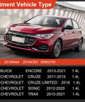 Red car representing suitable fitment for Oil Pump Assembly And Timing Chain Cover With Gasket For Chevy Cruze 2011 2015 Sonic 2012 2020 Trax 2013 2021 Buick Encore 1.4L 2013 2021 Replaces OE 25199424