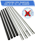 Premium Trampoline Net Poles Replacement Kit featuring heavy duty foam padded straight uprights, compatible with trampoline legs.