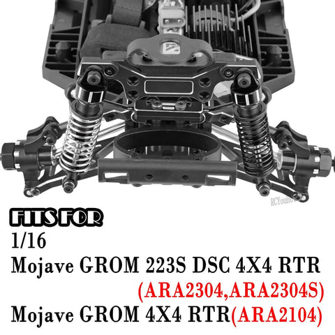 Aluminum RC Suspension Arm and Steering Block Rear Hub Upgrade for 1 Sixteenth Mojave GROM DSC 4X4 RTR CNC Machined Detail