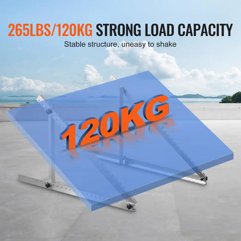 50 Inch Solar Panel Mounting Brackets With 0-90 Degree Adjustable Tilt showing strong load capacity of 265 lbs