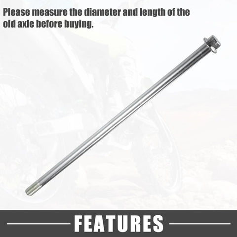 Front And Rear 320mm Steel Alloy Axle With Bushing And M12x1.25 Screw Bolt For Dirt Bikes Scooters And ATVs Bolt On Wheel Axle Replacement