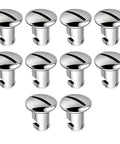 10 Pack Chrome Quarter Turn Fasteners.500 Grip 7/16 Aluminum Oval Pull Buttons in bright chrome finish.