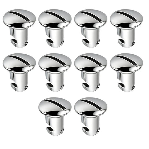 10 Pack Chrome Quarter Turn Fasteners.500 Grip 7/16 Aluminum Oval Pull Buttons in bright chrome finish.