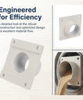 Garozone Square Base Outlet Fitting for Dryer Equipment Steel Discharge Chute Anti-slip Replacement Part Chemical Pharmaceutical Industry Easy Install, showing robust design and material flow.