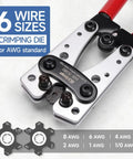Beast Mode Heavy Duty Cable Lug Crimping Tool For AWG 8 To 1/0 Battery Cables Copper And Aluminum Lugs Compatible No Welding