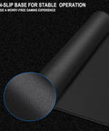 XXL Large Gaming Mouse Pad 31.5 by 15.7 Inch showing non-slip base and micro weave cloth surface for office and gaming setups.