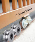 Beefy Sliding Gate Rollers Stainless Steel U Groove For Barn Doors Heavy Duty Cable Pulley Block With Bearing U Shaped Rail Wheels Quiet Smooth Operation Plate Caster With Bearing 2 Pack, 68mm wheel