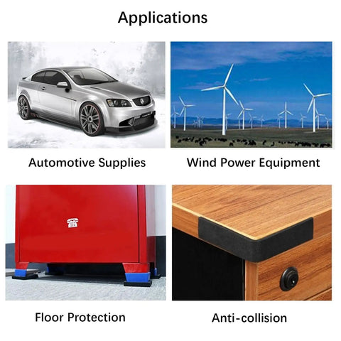 Applications of Heavy Duty Solid Rubber Strips One Eighth Inch Thick By Four Inch Wide Ten Foot Long With Adhesive Backing for various uses