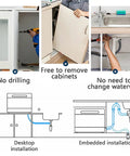 Reliable Countertop Dishwasher With High Temp Air Dry Three Wash Modes And 360 Rotate Spray for easy desktop installation and maintenance.