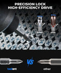 Comparison of Best Go To 46 Piece Screwdriver Bit Set with S2 steel bits showing efficiency against standard bits.