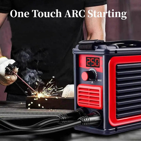 Portable 250A 110V Welder With IGBT LCD Display Mini Arc Welder For Home DIY Be Your Workhorse, Lightweight 3.7 Lb Compact Stick Welder With Adjustable Shoulder Strap Hot Start Arc Force Anti Stick Includes 10 Rods