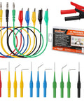 22 Piece Back Probe Kit With Color Coded Silicone Wires For Multimeter, Circuit Diagnosis And Automotive Testing displayed