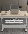 Straight Up Solid Manual Height Adjustable Standing Desk With Smooth Glide Lift Handle And Spacious Storage Drawer Modern Minimalist PC Computer Workspace Built For Home Office Gaming Or Study Prime 1 Meter Wide Setup with reinforced beams and stable structure.