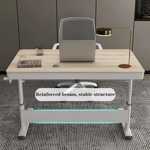 Straight Up Solid Manual Height Adjustable Standing Desk With Smooth Glide Lift Handle And Spacious Storage Drawer Modern Minimalist PC Computer Workspace Built For Home Office Gaming Or Study Prime 1 Meter Wide Setup with reinforced beams and stable structure.