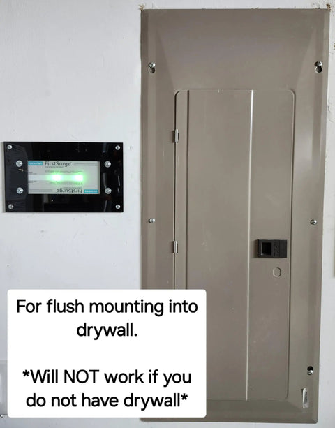 Flush Mount Plate For Whole House Surge Protector Wall Mount Accessory For FS060 FS100 FS140 Acrylic Black Drywall Installation