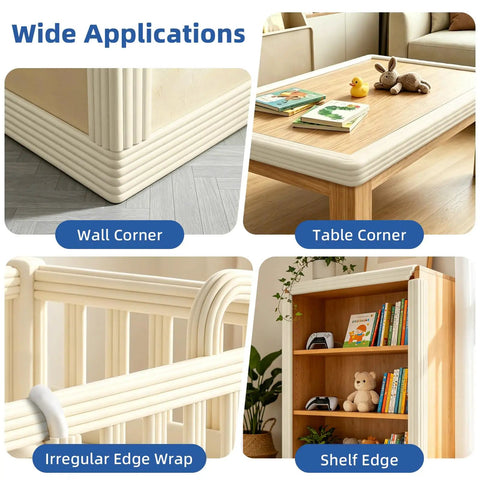 Game Changing Baby Edge Protectors And Corner Guards Super Wide High Density Foam Furniture Bumper Shields in corner applications.