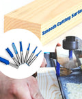 Top Shelf 7 Piece Straight Cut Router Bit Set 1/4 Inch Shank For No Sweat Routing cutting wood smoothly on CNC machine.